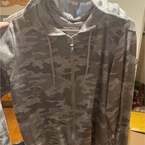 Jordache Gray Camo Men's Zip-Up Sweater